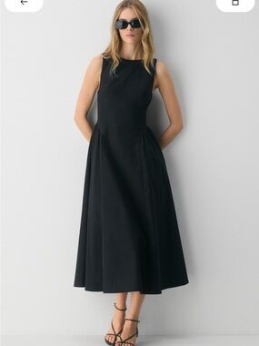 NWT Aritzia Wilfred Tina Open Back Poplin Cotton Maxi Dress